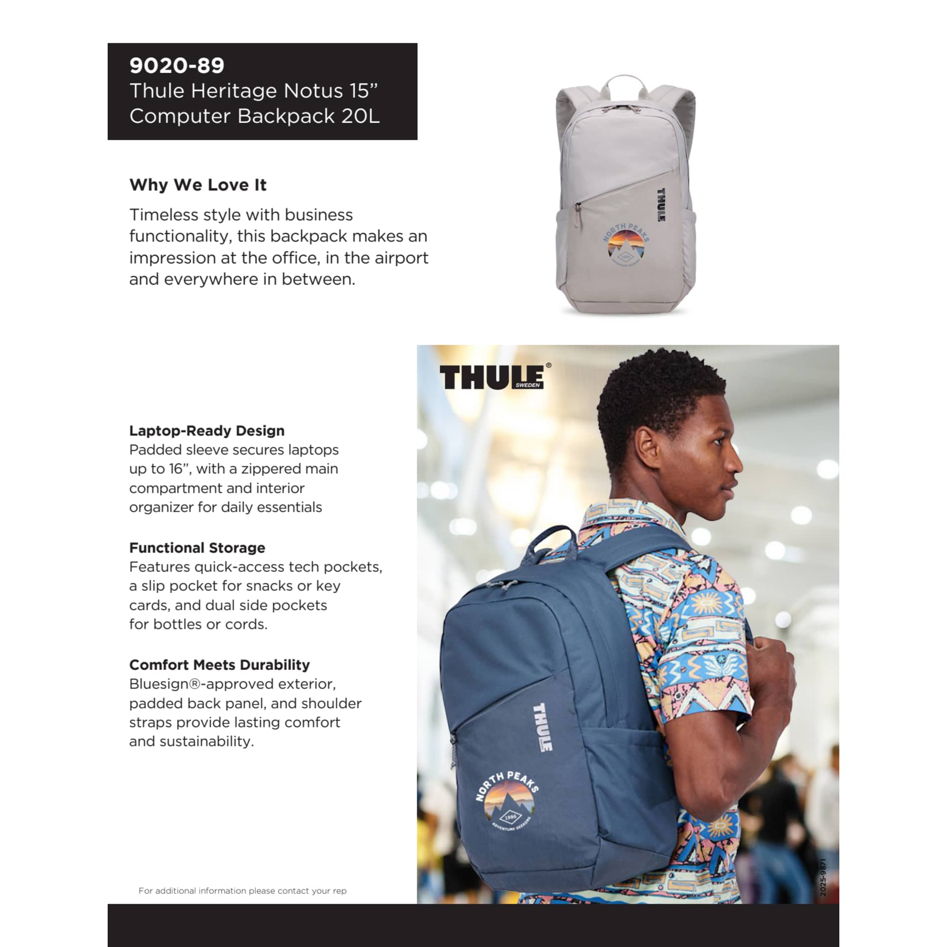 Thule Heritage Notus 16" Computer Backpack 20L - Etchified - Etchified - 9020-89DSL