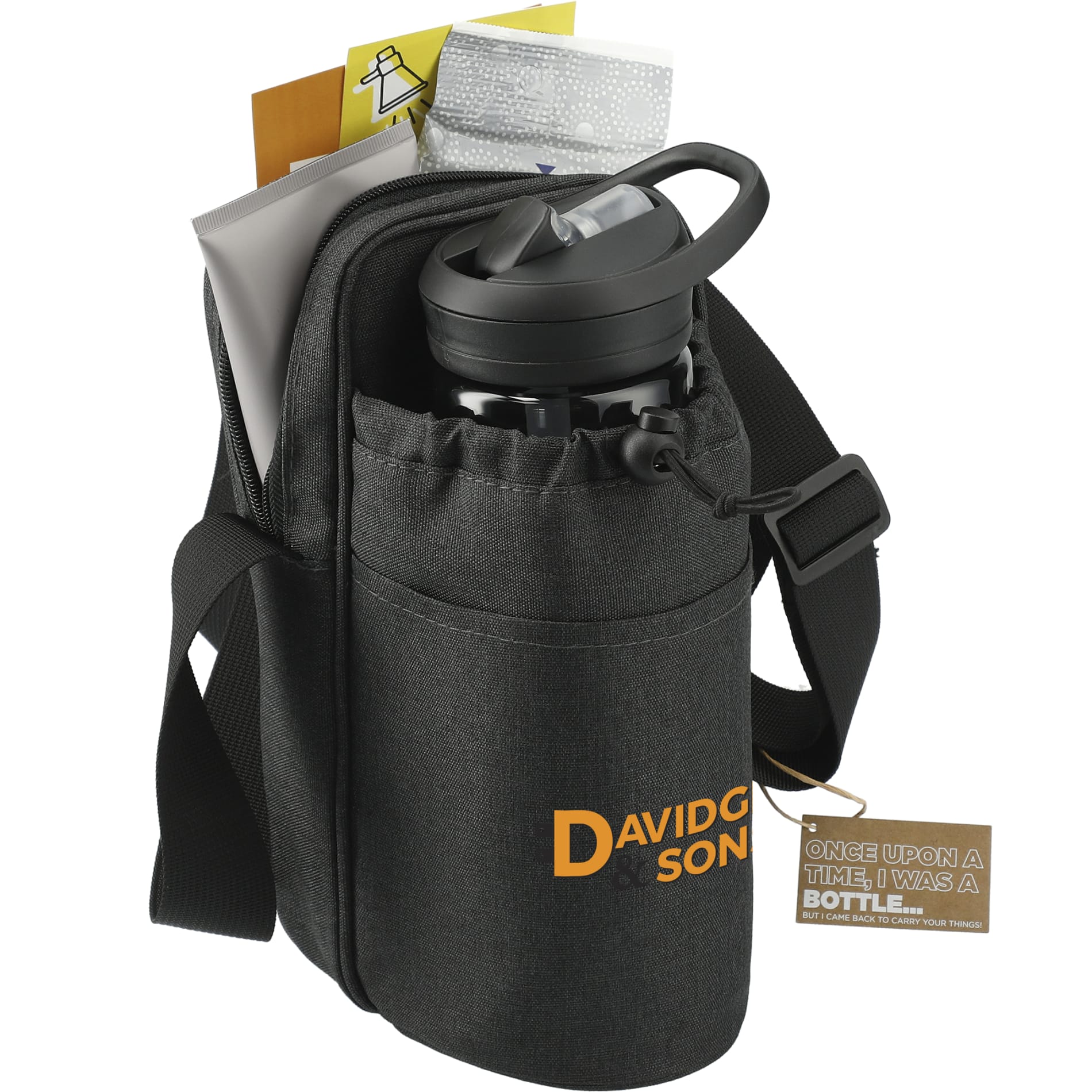 Traver RPET Adjustable Bottle Sling Cooler w/Pouch - Etchified - Etchified - 1600-29CA
