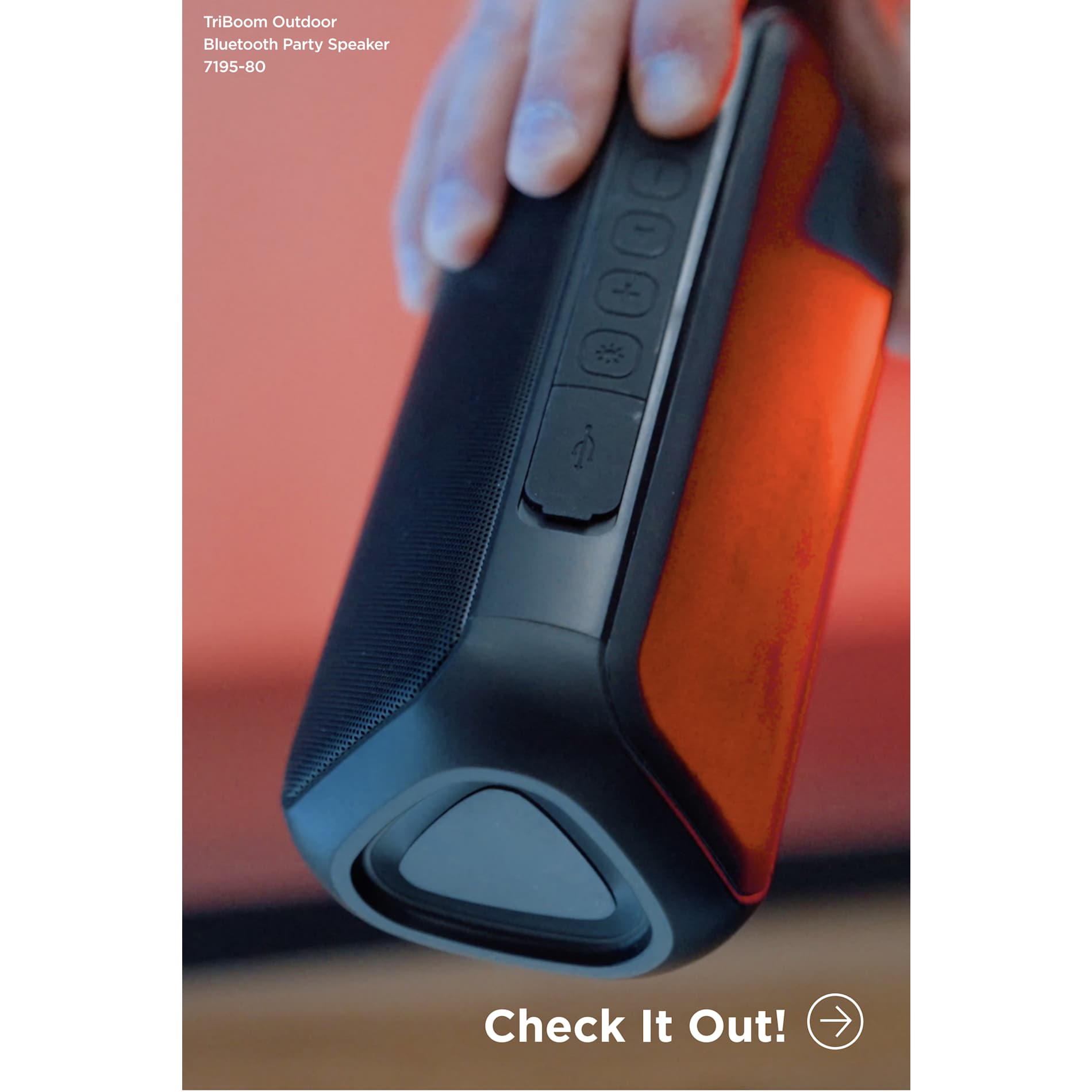 TriBoom Outdoor Bluetooth Speaker - Etchified - Etchified - 7195-80BK