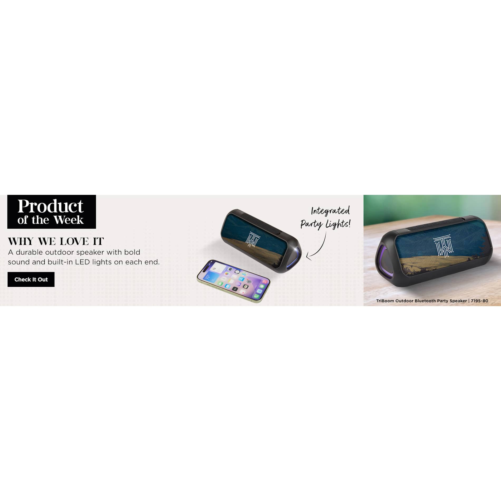 TriBoom Outdoor Bluetooth Speaker - Etchified - Etchified - 7195-80BK