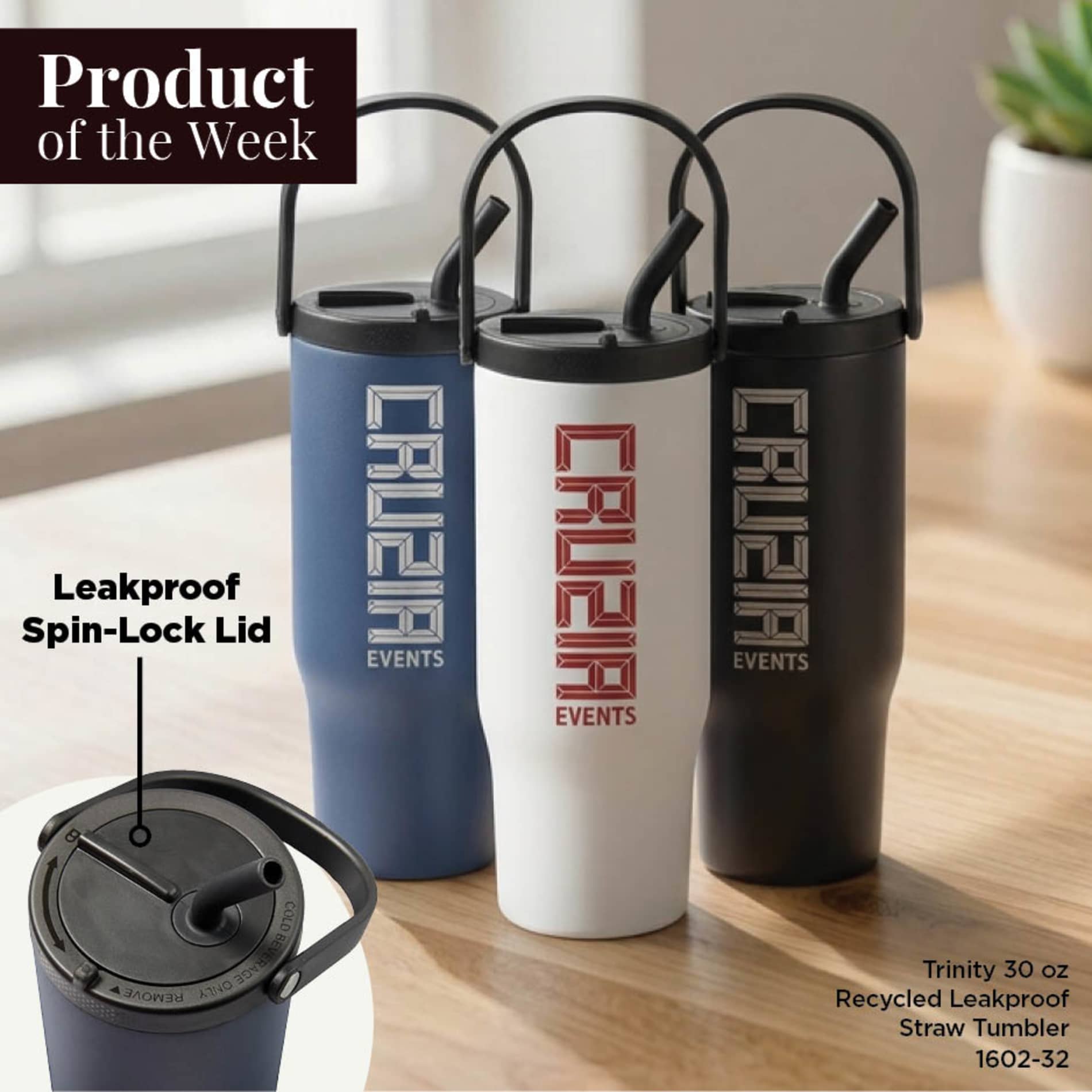 Trinity Recycled Straw Leak proof Tumbler 30oz - Etchified - Etchified - 1602-32NY