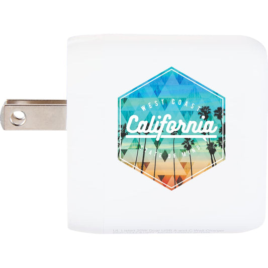 UL Listed 20W Dual USB A and C Wall Charger - Etchified - PCNA (Leed's/Bullet/Trimark) - 7143-81WH