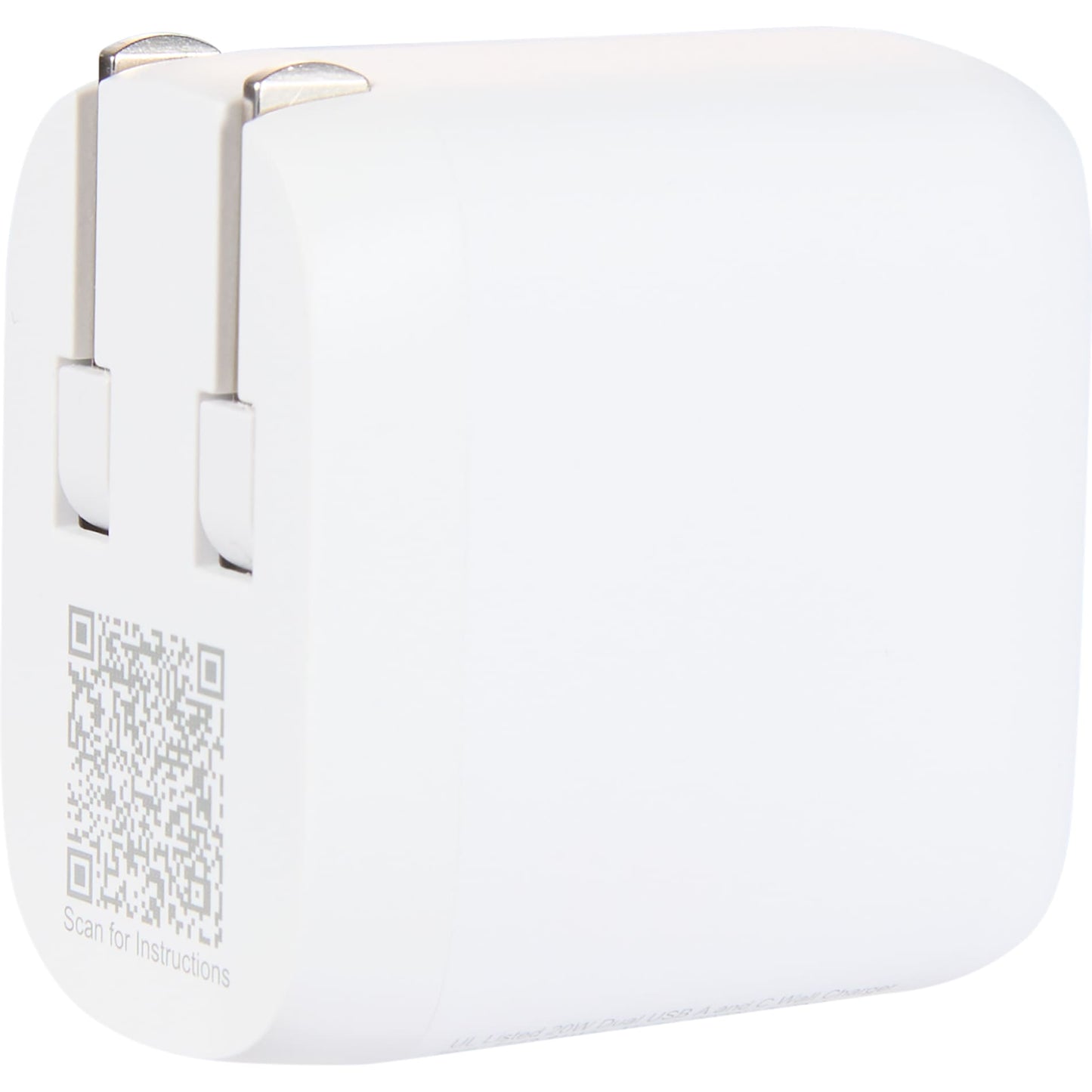 UL Listed 20W Dual USB A and C Wall Charger - Etchified - PCNA (Leed's/Bullet/Trimark) - 7143-81WH