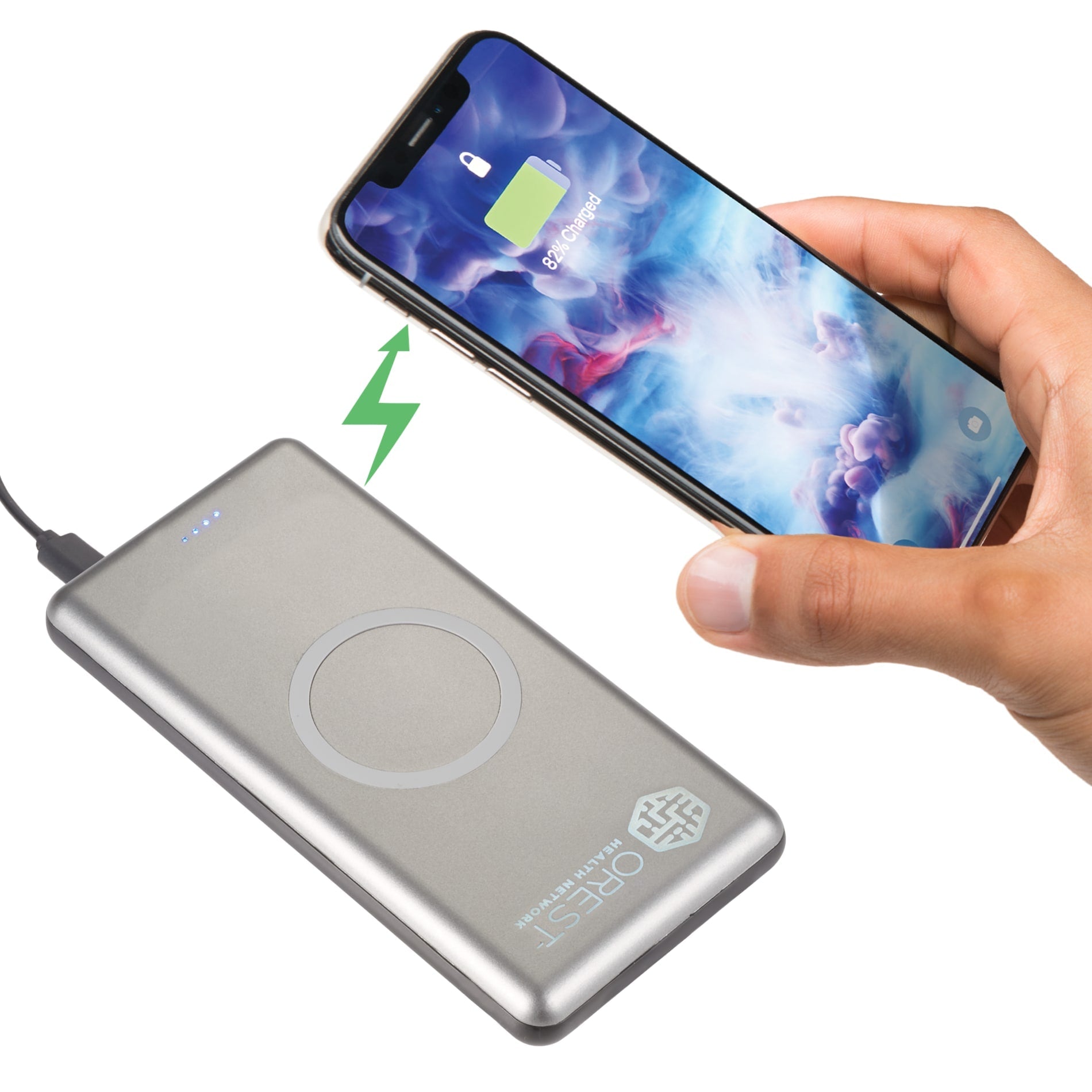 UL Listed Light Up Qi 10000 Wireless Power Bank - Etchified - Etchified - 7121-43GM
