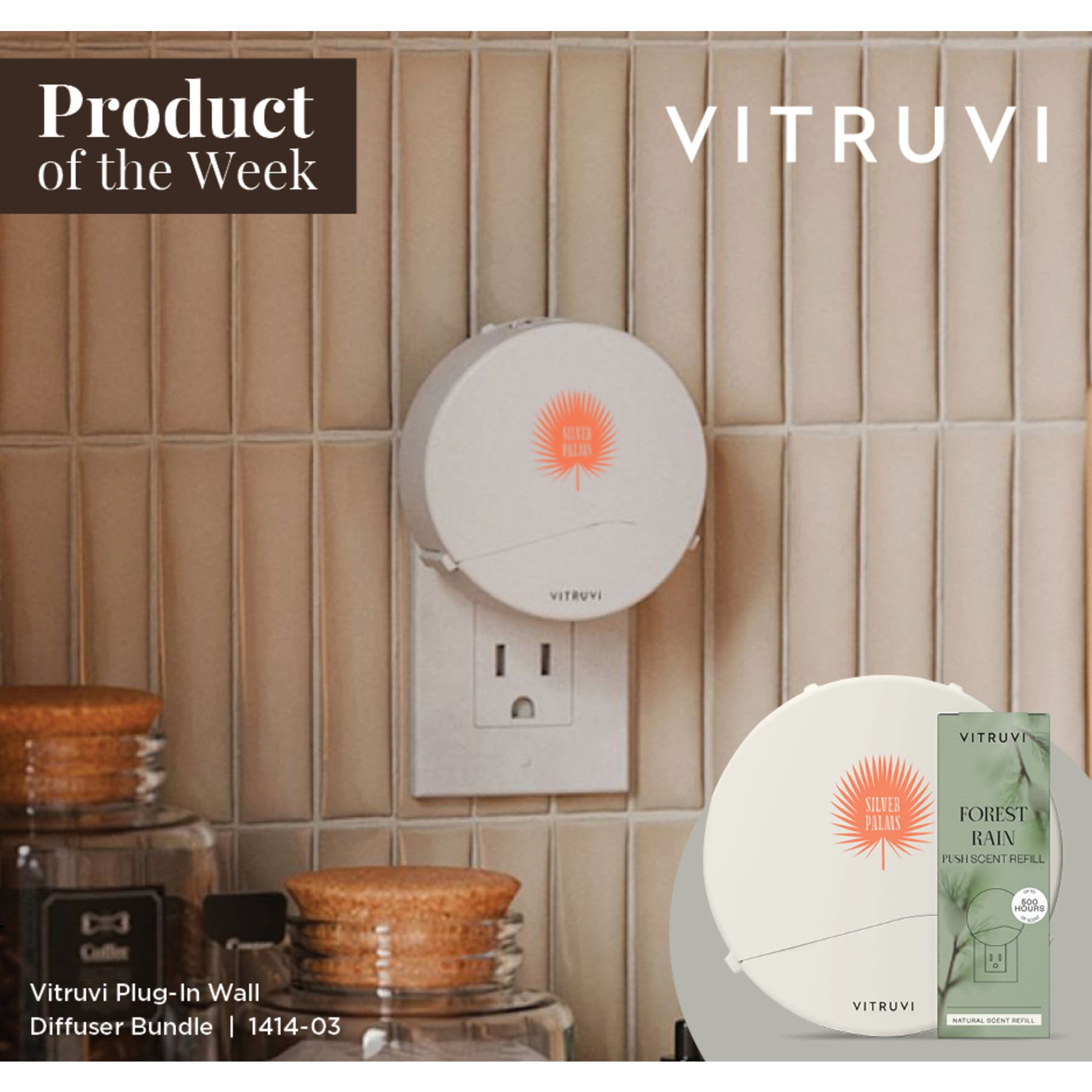Vitruvi Plug - In Wall Diffuser + 1 Oil Bundle - Etchified - Etchified - 1414-03WH