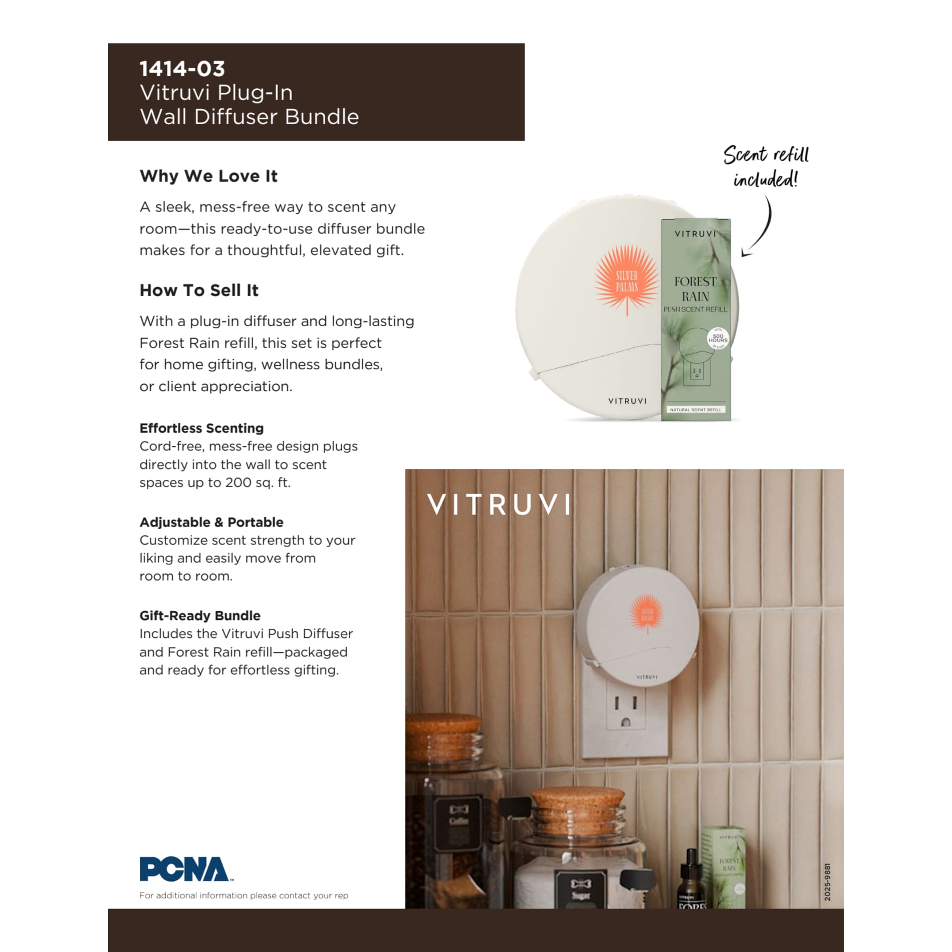 Vitruvi Plug - In Wall Diffuser + 1 Oil Bundle - Etchified - Etchified - 1414-03WH