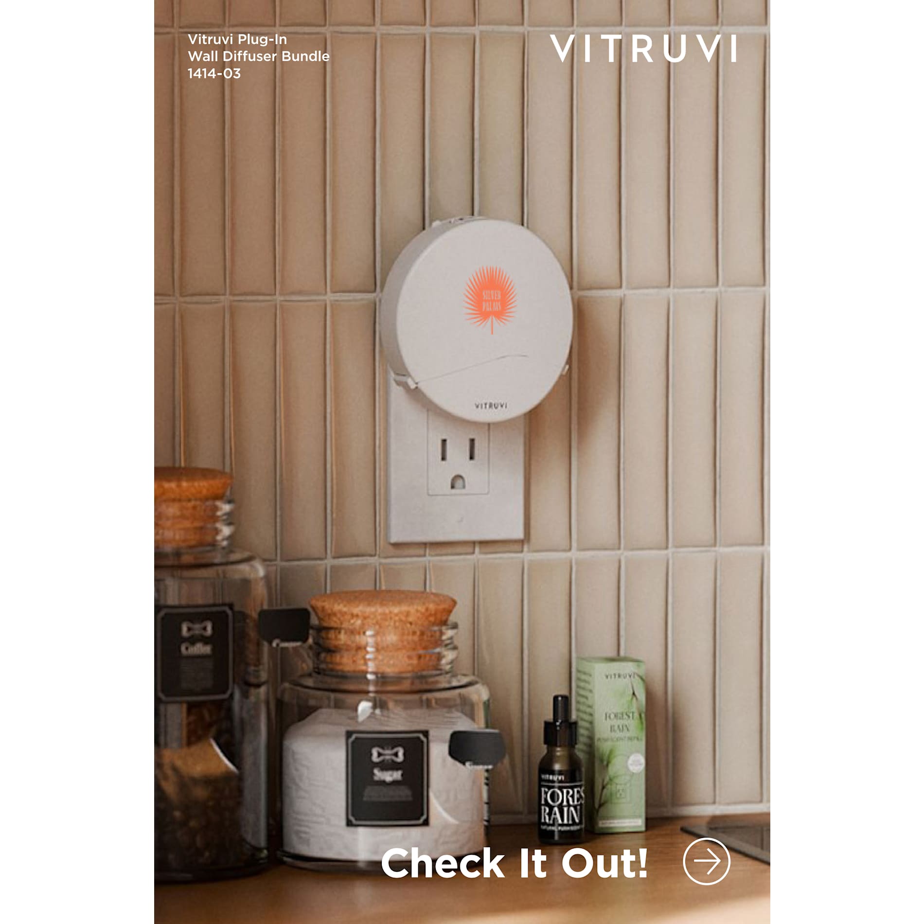Vitruvi Plug - In Wall Diffuser + 1 Oil Bundle - Etchified - Etchified - 1414-03WH