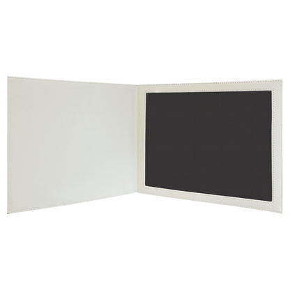 White Laserable Leatherette Certificate Holder 9" x 12" - Etchified - GearOne - CH113