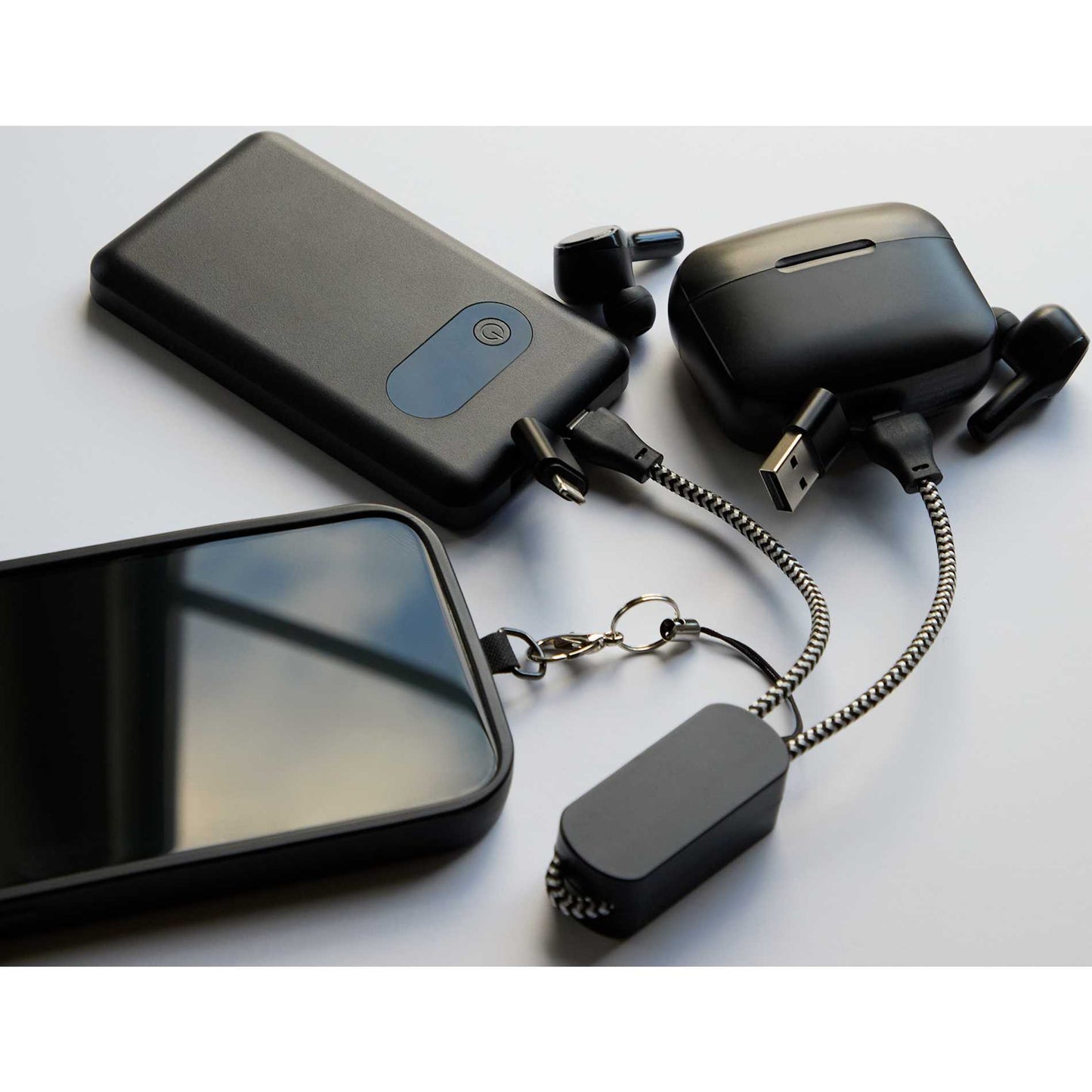 Wrist Link 5 - in - 1 65W PD Charging Cable Lanyard - Etchified - Etchified - 7143-90BKSL