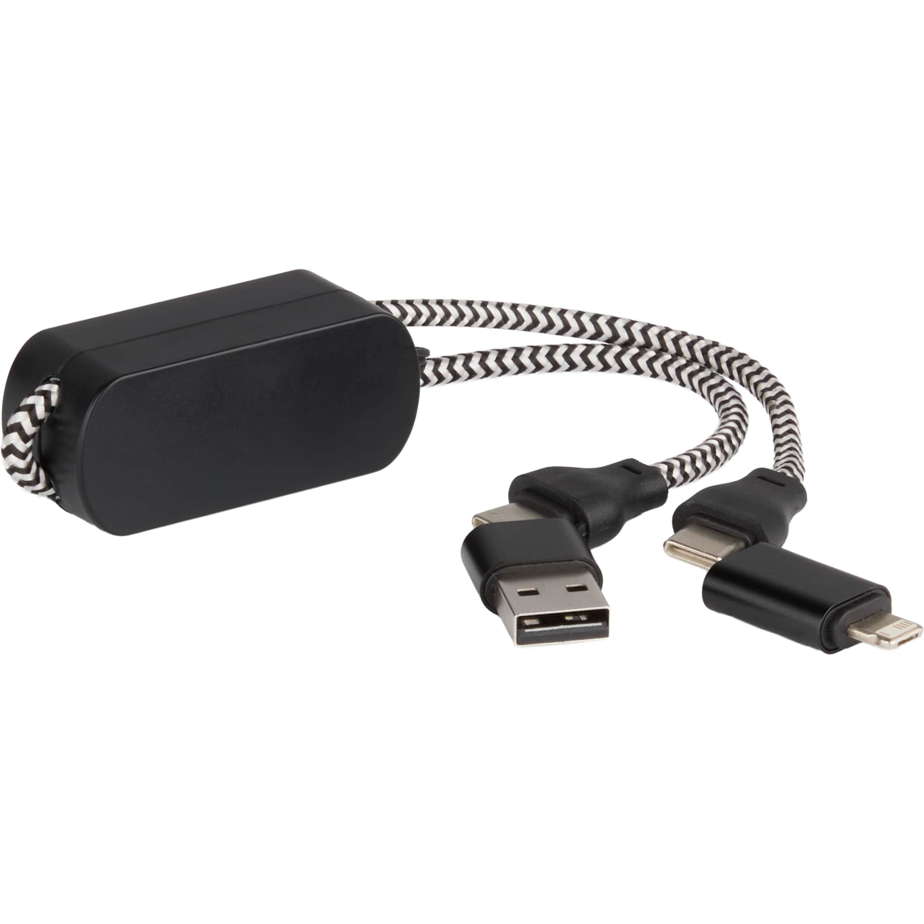 Wrist Link 5 - in - 1 65W PD Charging Cable Lanyard - Etchified - Etchified - 7143-90BKSL