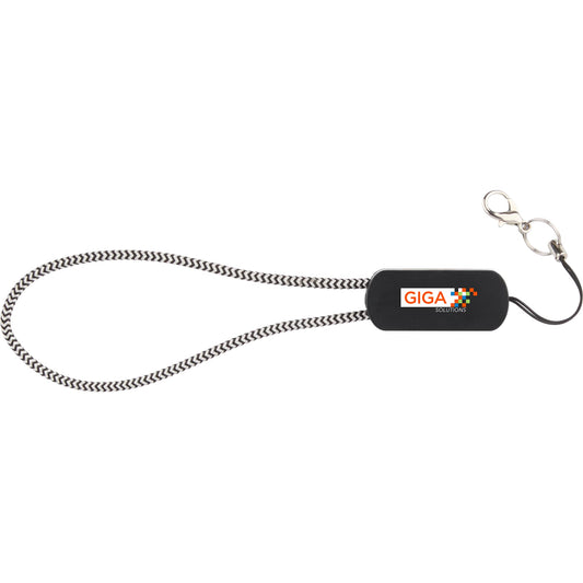 Wrist Link 5 - in - 1 65W PD Charging Cable Lanyard - Etchified - Etchified - 7143-90BKSL