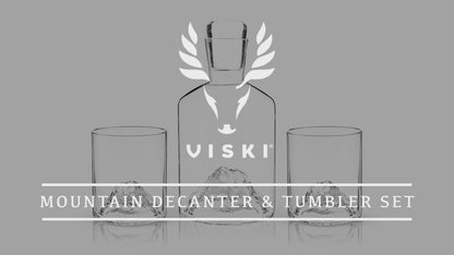 Personalized Mountain Decanter and Tumblers