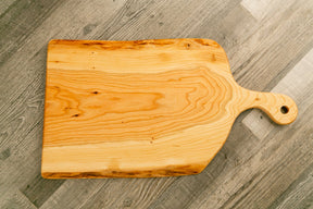 Live-Edge Cherry Artisan Charcuterie/Serving board - 9-12"x 18" with Handle - Etchified-Etchified-2524