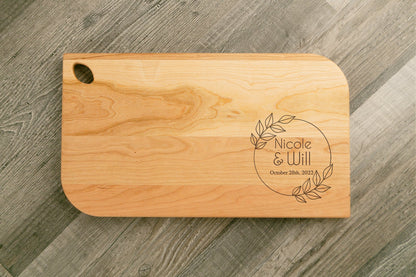 Maple Charcuterie / Serving Board - 8"x14" with Cutout - Etchified-Etchified-0022