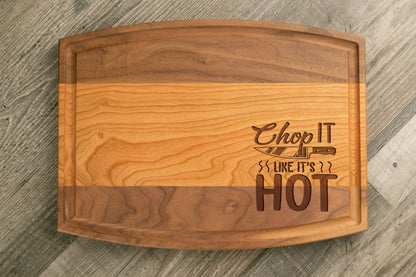 Multi-Species Charcuterie/Cutting Board - 9"x12" Arched with Juice Groove - Etchified-Etchified-WCMS34