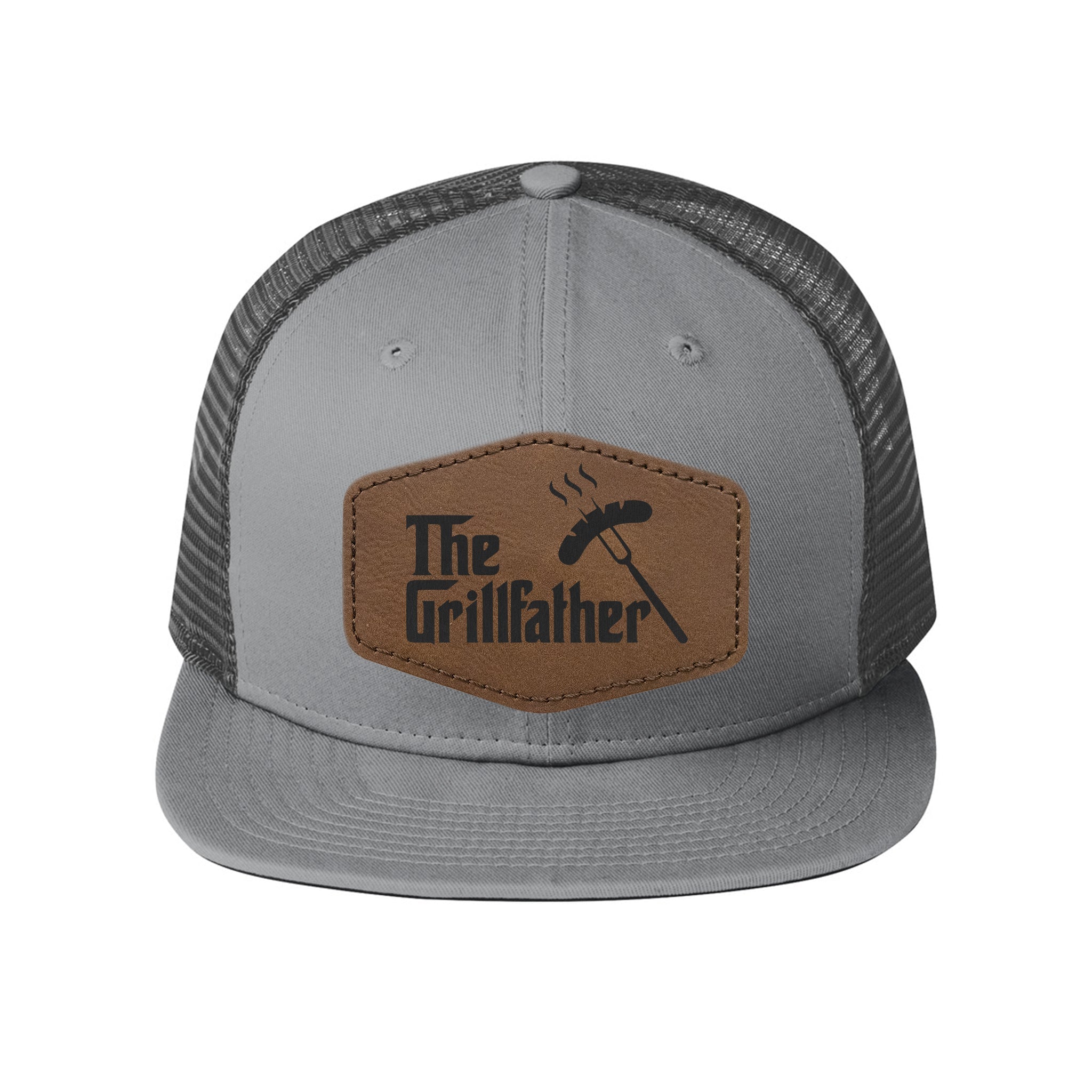 New Era Snapback Trucker Cap with Vegan Leather Hex Patch (NE403) - Etchified-Etchified-