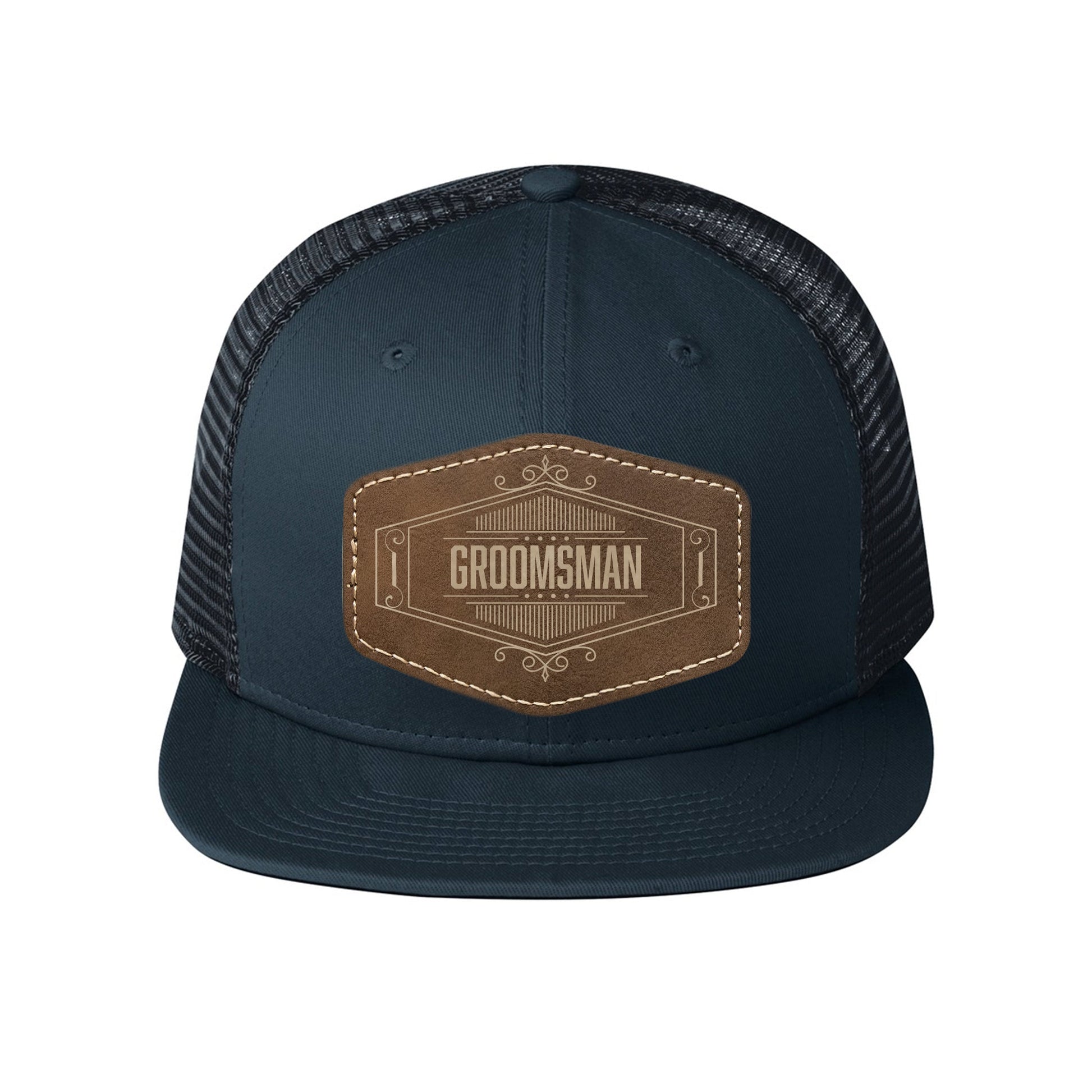 New Era Snapback Trucker Cap with Vegan Leather Hex Patch (NE403) - Etchified-Etchified-