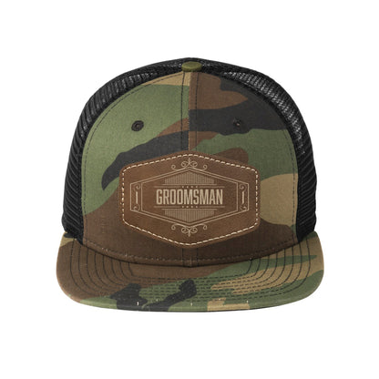 New Era Snapback Trucker Cap with Vegan Leather Hex Patch (NE403) - Etchified-Etchified-