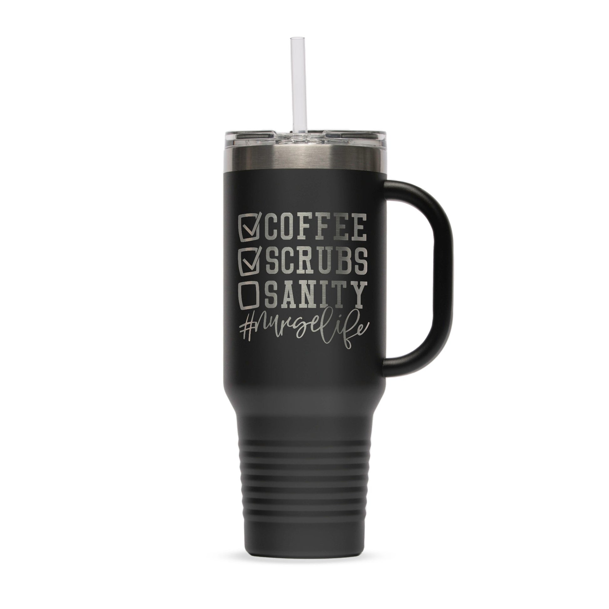 Personalized 40oz Stainless Steel Tumbler with Flip Lid and Straw - Etchified-Polar Camel®-LTM7401