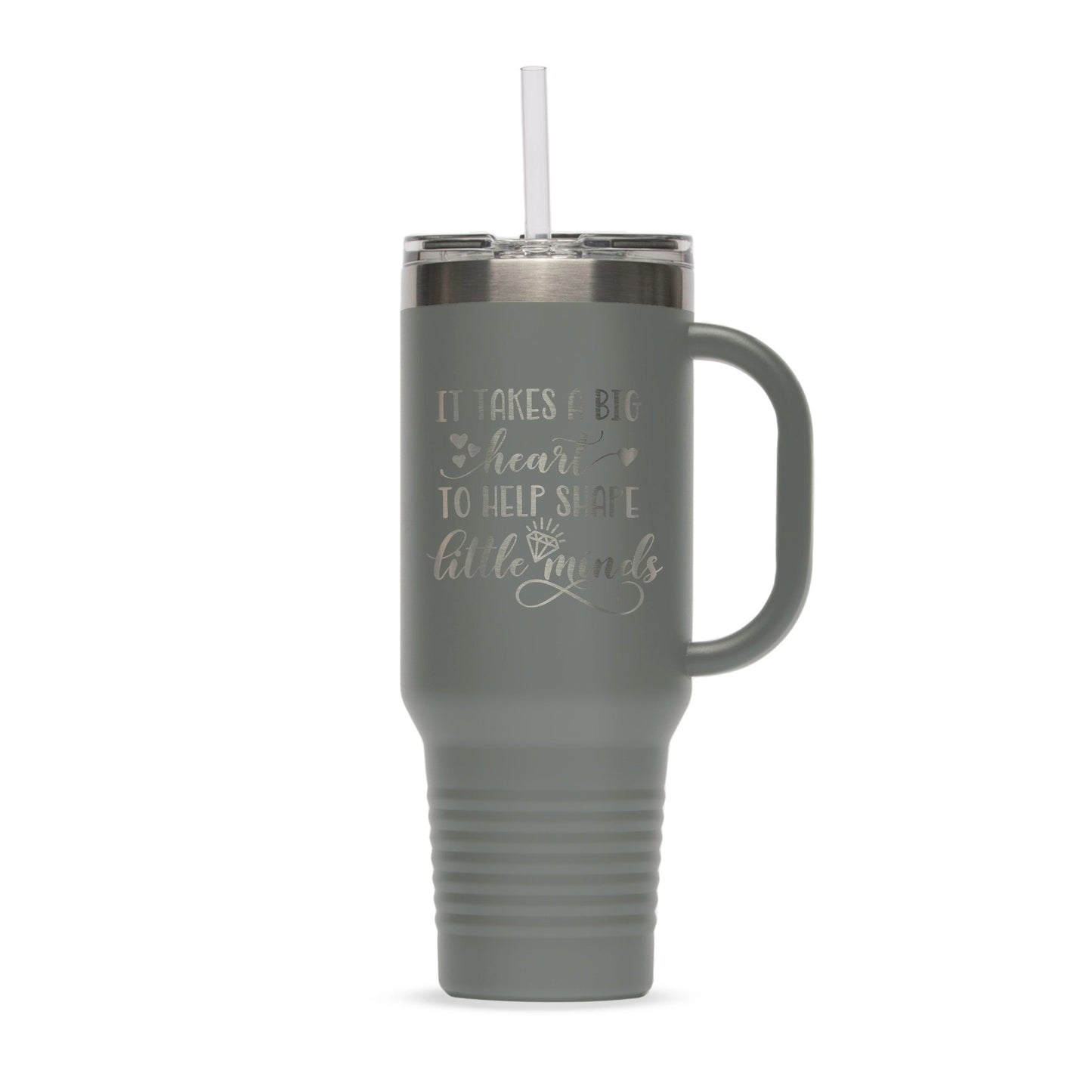 Personalized 40oz Stainless Steel Tumbler with Flip Lid and Straw - Etchified-Polar Camel®-LTM7405