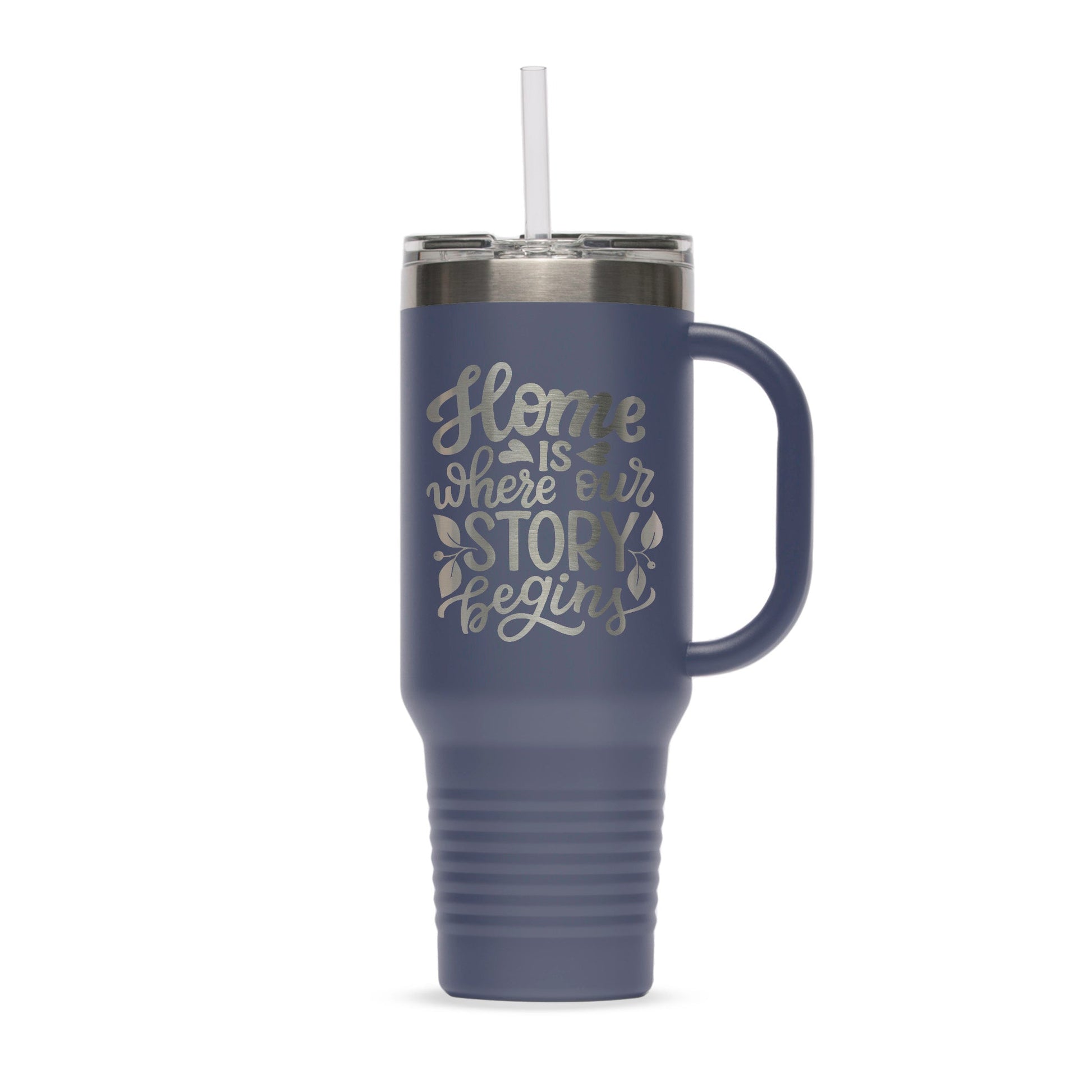 Personalized 40oz Stainless Steel Tumbler with Flip Lid and Straw - Etchified-Polar Camel®-LTM7406