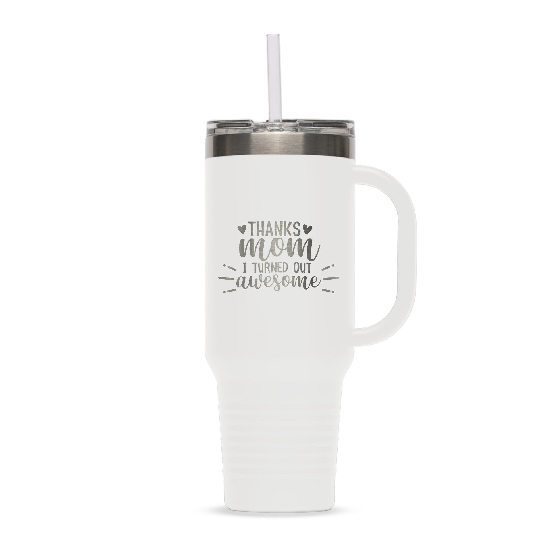 Personalized 40oz Stainless Steel Tumbler with Flip Lid and Straw - Etchified-Polar Camel®-LTM7407