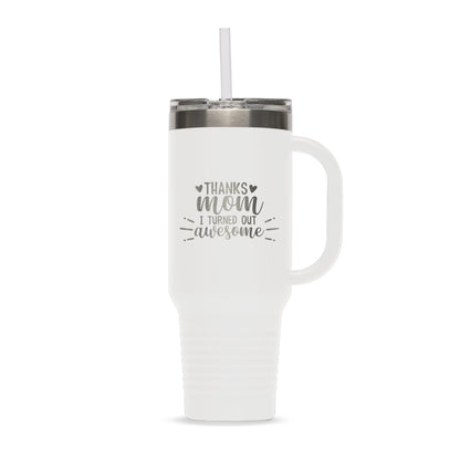Personalized 40oz Stainless Steel Tumbler with Flip Lid and Straw - Etchified-Polar Camel®-LTM7407