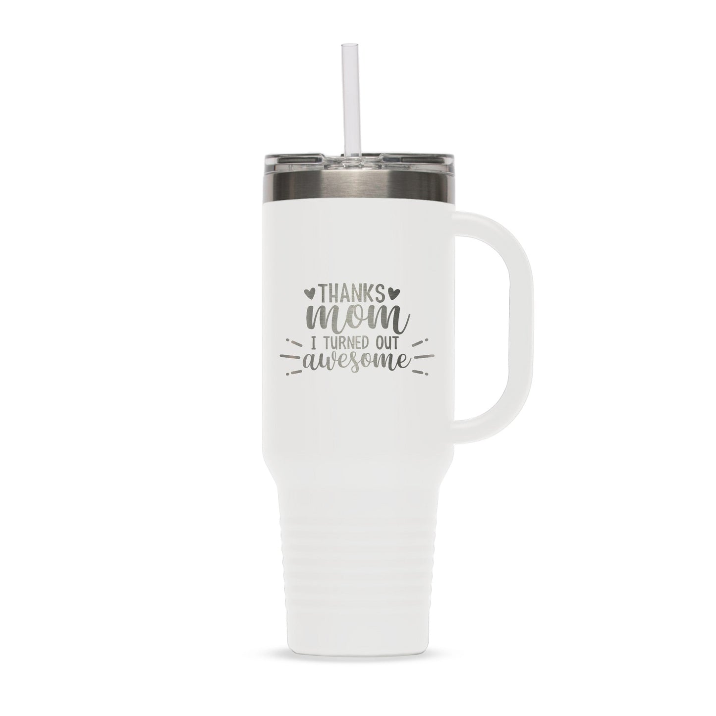 Personalized 40oz Stainless Steel Tumbler with Flip Lid and Straw - Etchified-Polar Camel®-LTM7407