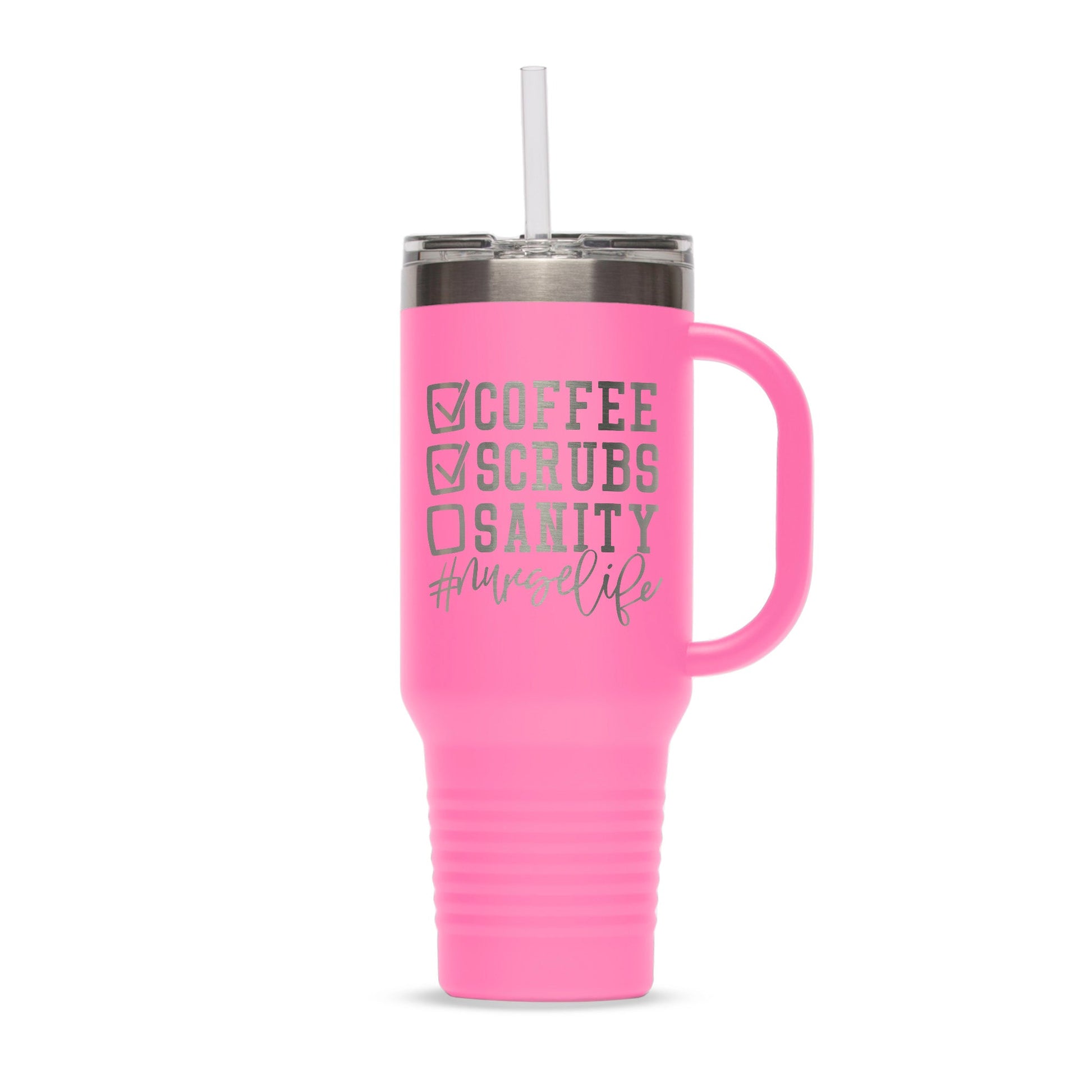 Personalized 40oz Stainless Steel Tumbler with Flip Lid and Straw - Etchified-Polar Camel®-LTM7409