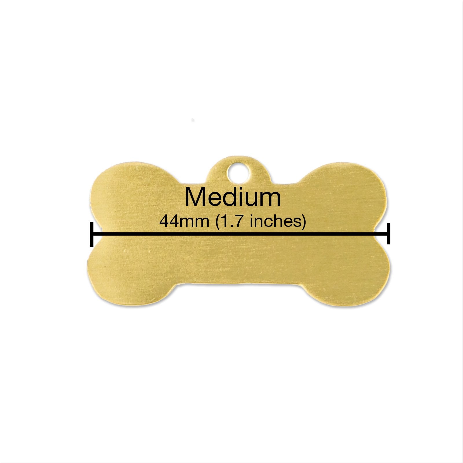 Personalized Brass Pet Tag - Bone Shaped - Etchified-Etchified-PT-BONE-L