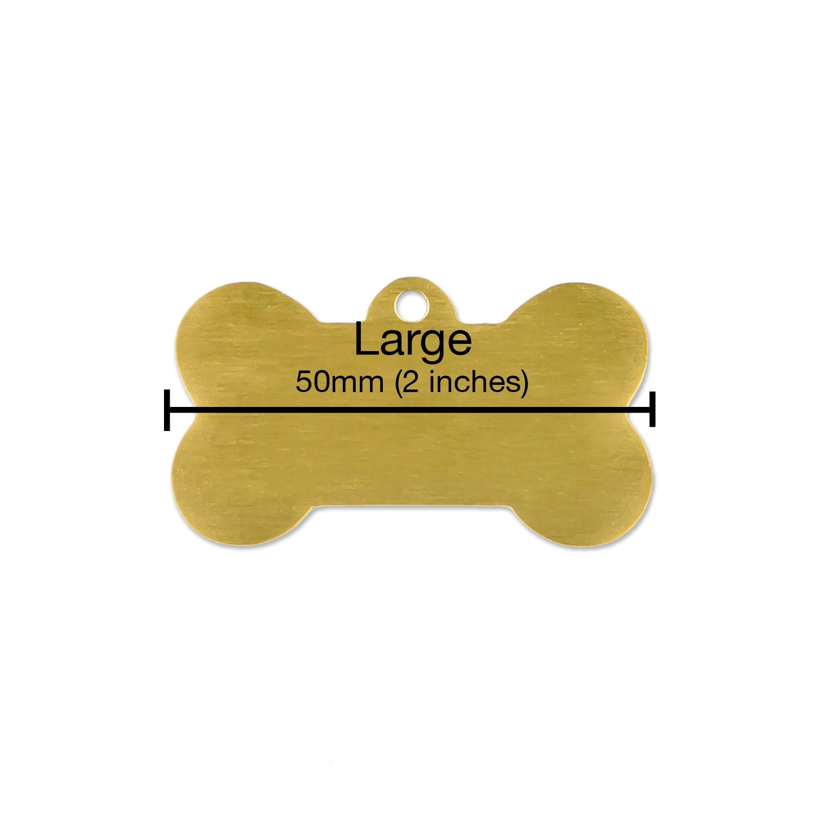 Personalized Brass Pet Tag - Bone Shaped - Etchified-Etchified-PT-BONE-L