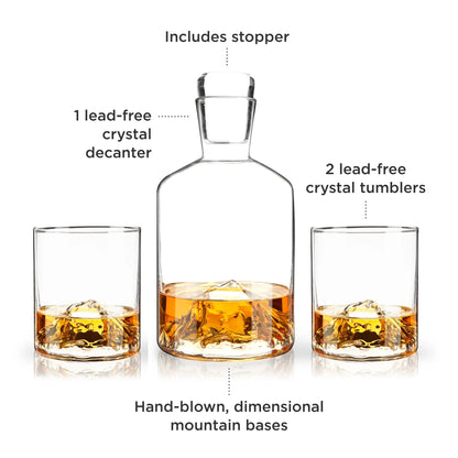 Personalized Mountain Decanter and Tumblers - Etchified-Viski®-ETC-TB-2909-29090001
