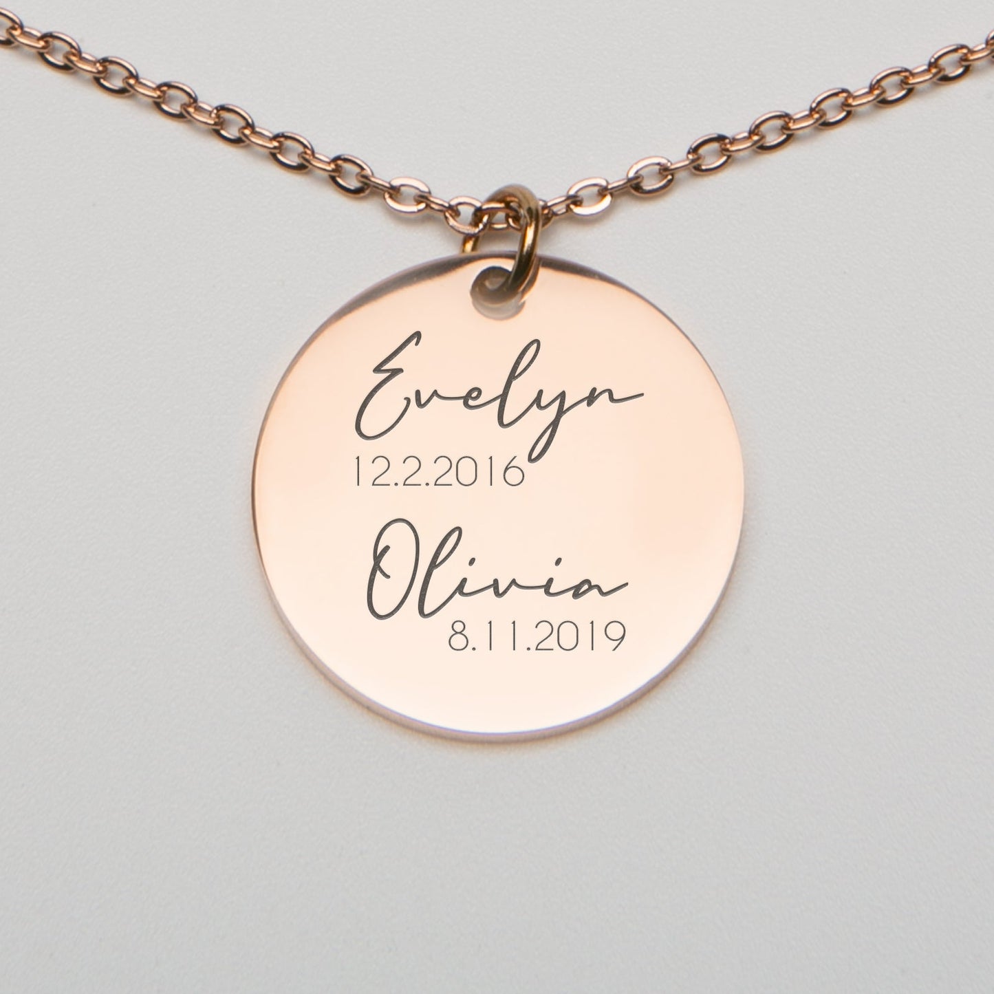 Personalized Round Necklace - Etchified-Etchified-