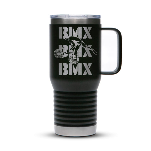 Personalized Stainless 20oz Travel Mug with Slider Lid - Etchified-Polar Camel®-LCM202-Black-Laser