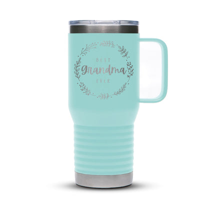 Personalized Stainless 20oz Travel Mug with Slider Lid - Etchified-Polar Camel®-LCM206-Teal-Laser