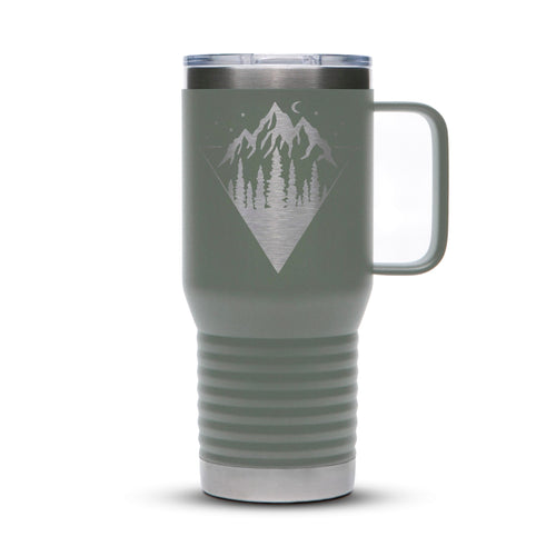 Personalized Stainless 20oz Travel Mug with Slider Lid - Etchified-Polar Camel®-LCM210-Dark-Gray-Laser