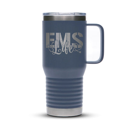 Personalized Stainless 20oz Travel Mug with Slider Lid - Etchified-Polar Camel®-LCM211-Navy-Blue-Laser