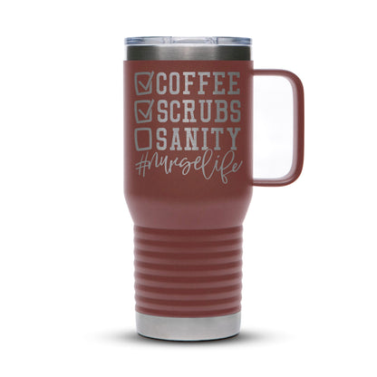 Personalized Stainless 20oz Travel Mug with Slider Lid - Etchified-Polar Camel®-LCM213-Maroon-Laser
