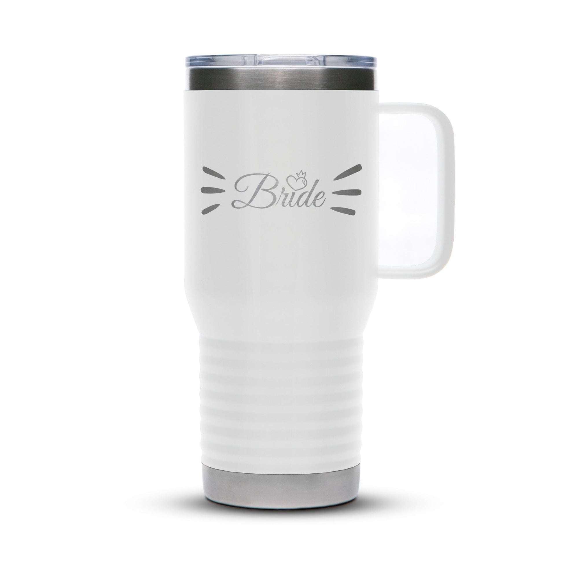 Personalized Stainless 20oz Travel Mug with Slider Lid - Etchified-Polar Camel®-LCM214-White-Laser