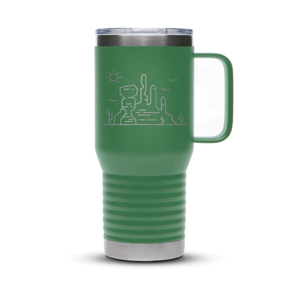 Personalized Stainless 20oz Travel Mug with Slider Lid - Etchified-Polar Camel®-LCM215-Green-Laser