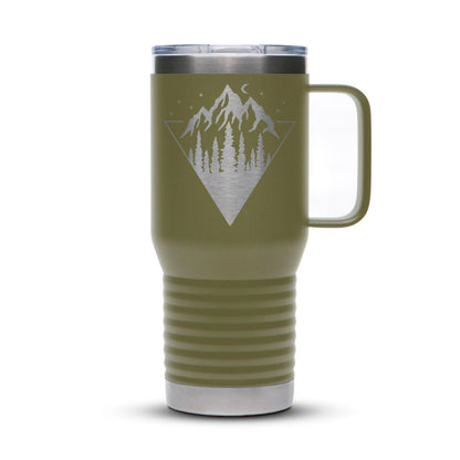 Personalized Stainless 20oz Travel Mug with Slider Lid - Etchified-Polar Camel®-LCM218-Olive-Green-Laser