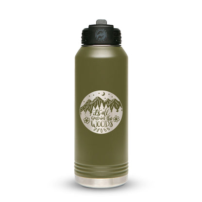 Personalized Stainless Steel 1L 32oz (1L) Bottle with Flip-Top Straw Lid - Etchified-Polar Camel®-