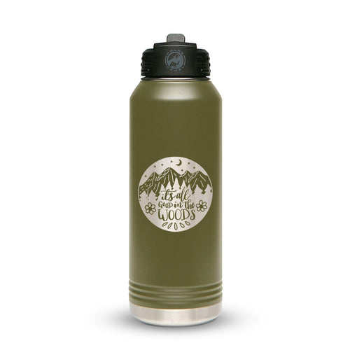 Personalized Stainless Steel 1L 32oz (1L) Bottle with Flip-Top Straw Lid - Etchified-Polar Camel®-