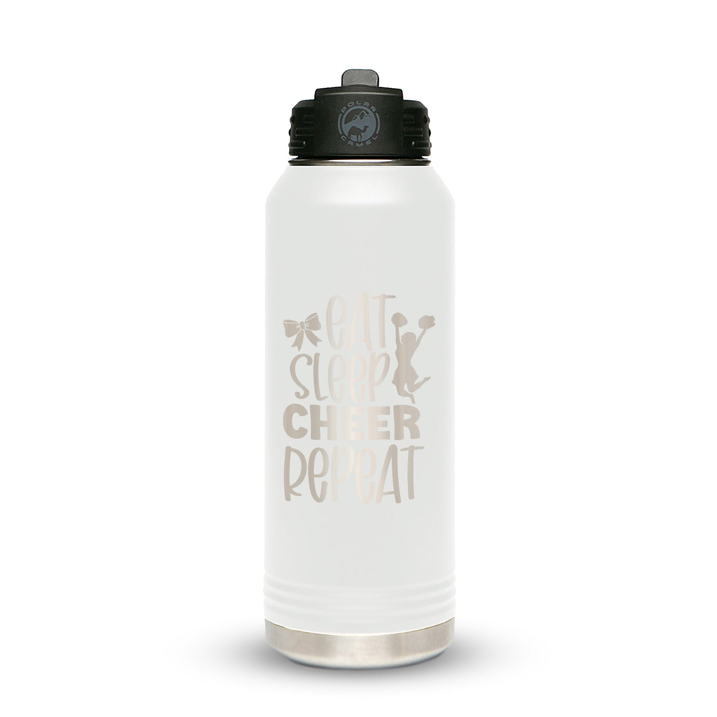 Personalized Stainless Steel 1L 32oz (1L) Bottle with Flip-Top Straw Lid - Etchified-Polar Camel®-