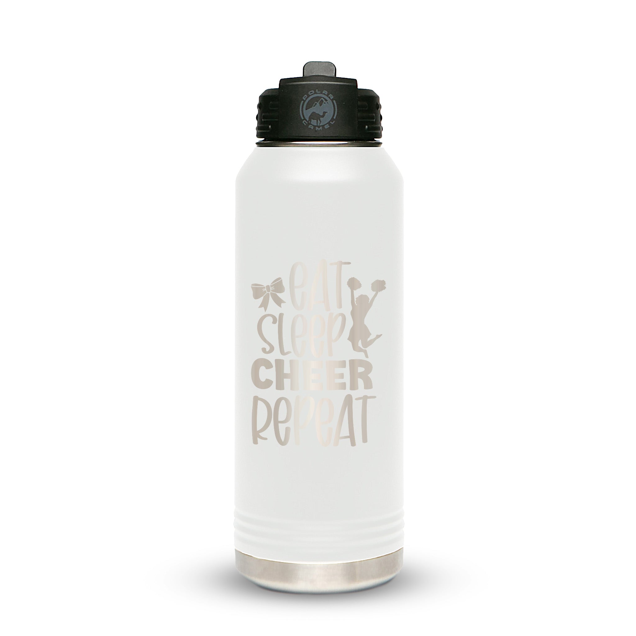 Personalized Stainless Steel 1L 32oz (1L) Bottle with Flip-Top Straw Lid - Etchified-Polar Camel®-
