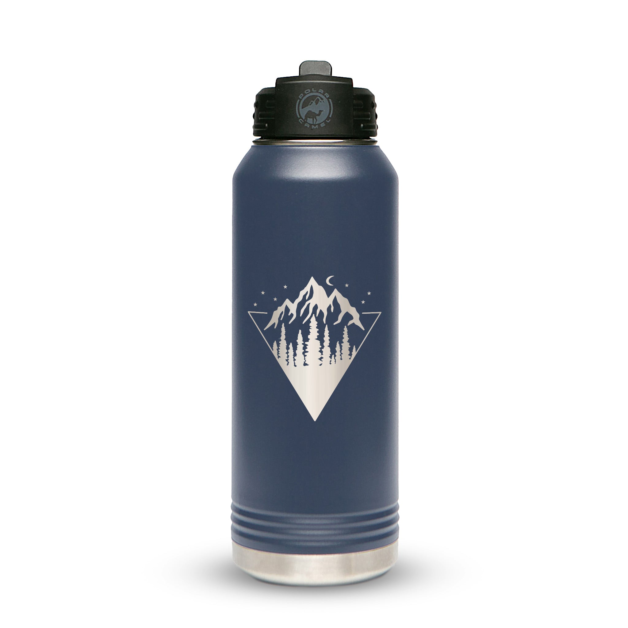 Personalized Stainless Steel 1L 32oz (1L) Bottle with Flip-Top Straw Lid - Etchified-Polar Camel®-