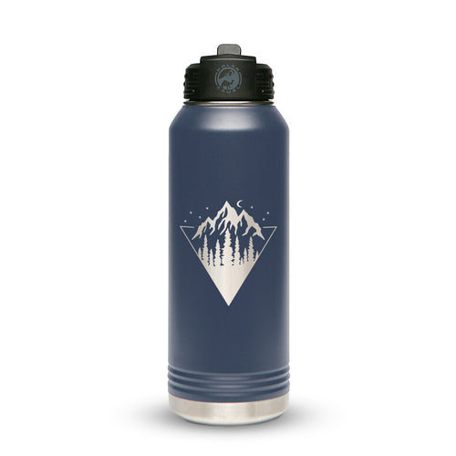 Personalized Stainless Steel 1L 32oz (1L) Bottle with Flip-Top Straw Lid - Etchified-Polar Camel®-