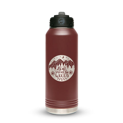 Personalized Stainless Steel 1L 32oz (1L) Bottle with Flip-Top Straw Lid - Etchified-Polar Camel®-