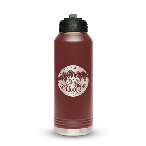 Personalized Stainless Steel 1L 32oz (1L) Bottle with Flip-Top Straw Lid - Etchified-Polar Camel®-