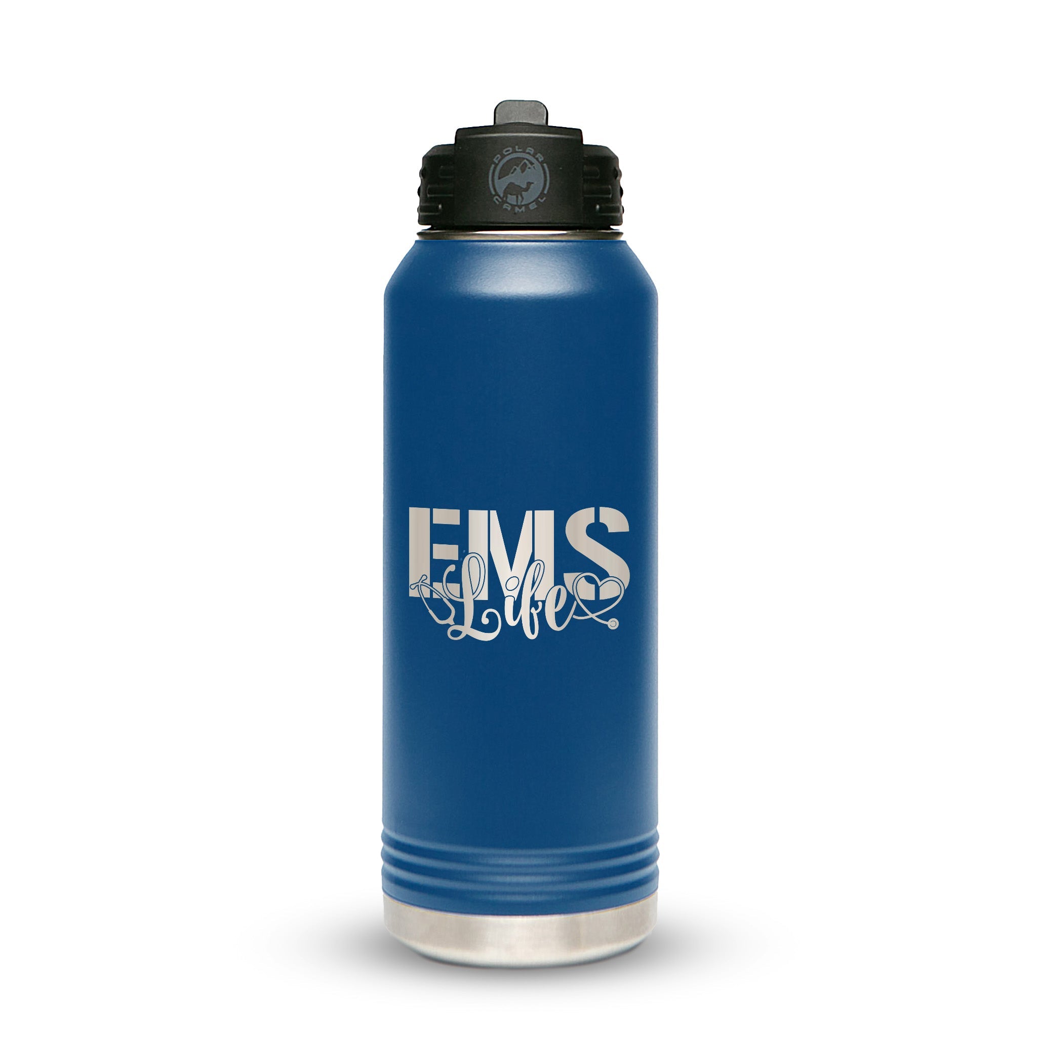 Personalized Stainless Steel 1L 32oz (1L) Bottle with Flip-Top Straw Lid - Etchified-Polar Camel®-